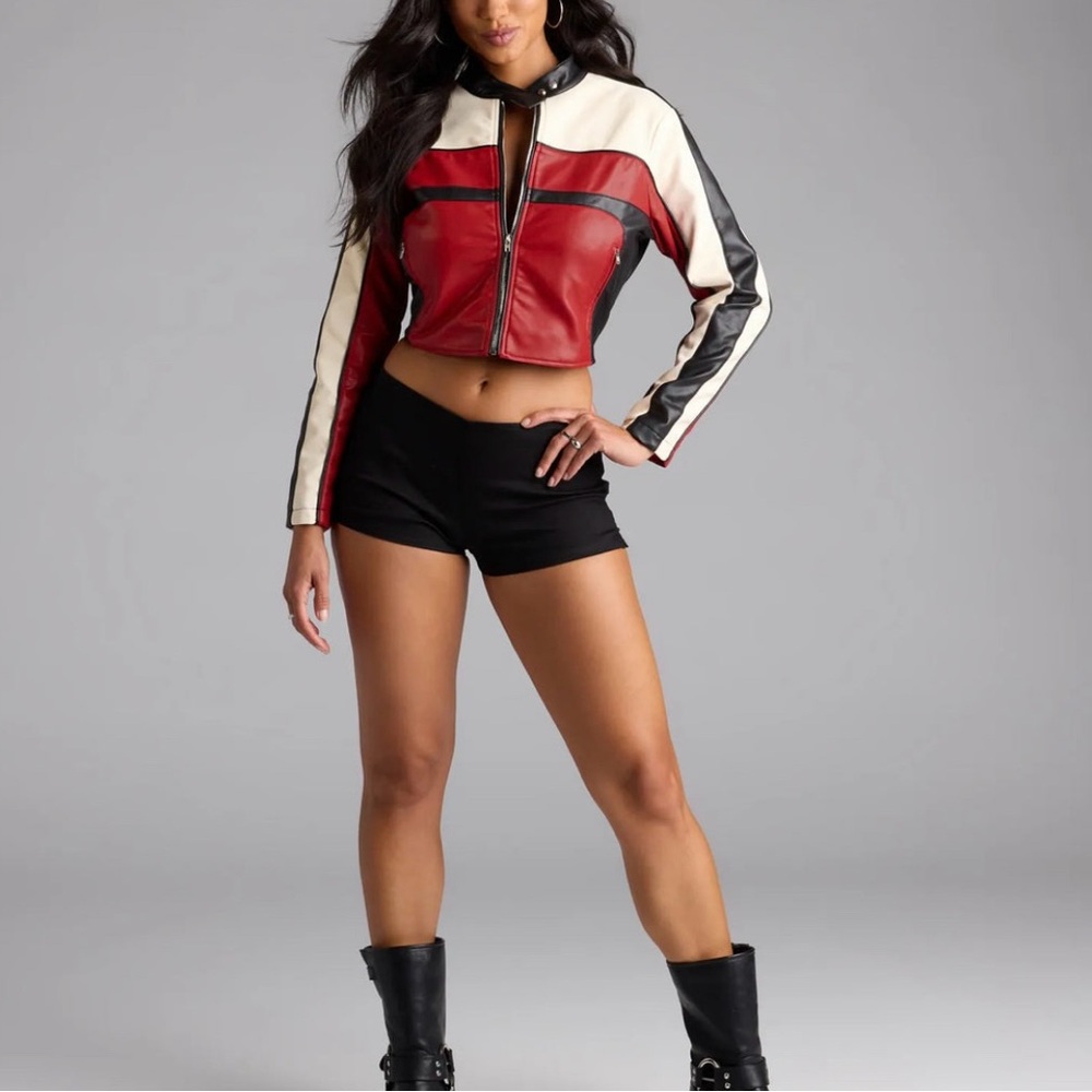 Windsor - ride in style faux leather moto crop jacket